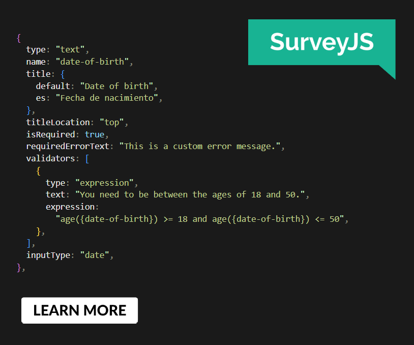 SurveyJS: White-Label Survey Solution for Your JS App